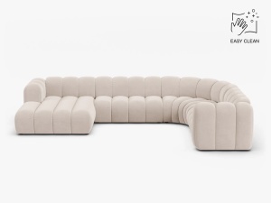 COLTAR PANORAMIC LUPIN, 370, PE DREAPTA, BEJ DESCHIS, CU TAPITERIE DIN TEXTIL CATIFEA VENUS, MICADONI