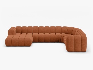 COLTAR PANORAMIC LUPIN, 370, PE DREAPTA, CARAMIZIU, CU TAPITERIE DIN TEXTIL CHENILLE EDEN, MICADONI