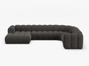 COLTAR PANORAMIC LUPIN, 370, PE DREAPTA, GRI INCHIS, CU TAPITERIE DIN TEXTIL CHENILLE EDEN, MICADONI