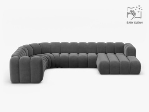 COLTAR PANORAMIC LUPIN, 370, PE STANGA, GRI, CU TAPITERIE DIN TEXTIL CATIFEA VENUS, MICADONI