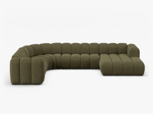 COLTAR PANORAMIC LUPIN, 370, PE STANGA, VERDE, CU TAPITERIE DIN TEXTIL CHENILLE EDEN, MICADONI