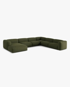 COLTAR PANORAMIC MARTINA, 160X106 CM, PE DREAPTA, VERDE, TAPITAT CU TAPITERIE DIN TEXTIL STRUCTURAT BOSTON, MICADONI - Img 2