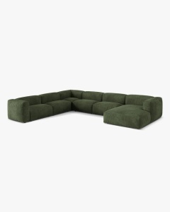 COLTAR PANORAMIC MARTINA, 160X106 CM, PE STANGA, VERDE, TAPITAT CU TAPITERIE DIN TEXTIL CATIFEA VOGUE, MICADONI - Img 2