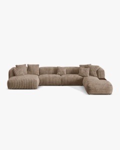 COLTAR PANORAMIC MARTINA, GHINDA, 406 CM, DREAPTA, CU TAPITERIE DIN TEXTIL CORDOI TILIA, MICADONI