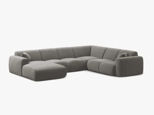 COLTAR PANORAMIC MOLINO, PE DREAPTA, 326 CM, , CU TAPITERIE DIN TEXTIL CATIFEA VELVET CASINO, MICADONI