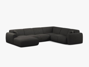 COLTAR PANORAMIC MOLINO, PE DREAPTA, GRI ANTRACIT, 326 CM, , CU TAPITERIE DIN TEXTIL CHENILLE EDEN, MICADONI