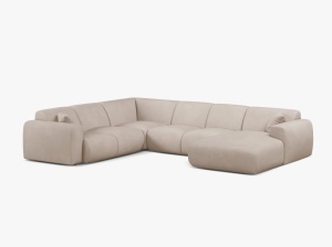 COLTAR PANORAMIC MOLINO, PE STANGA, BEJ, 326 CM, , CU TAPITERIE DIN TEXTIL CHENILLE REBEL, MICADONI