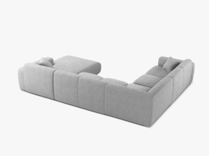 COLTAR PANORAMIC MOLINO, PE STANGA, GRI DESCHIS, 326 CM, , CU TAPITERIE DIN TEXTIL BOUCLE BALOO, MICADONI - Img 3