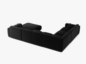 COLTAR PANORAMIC MOLINO, PE STANGA, NEGRU, 326 CM, , CU TAPITERIE DIN TEXTIL CATIFEA VELVET CASINO, MICADONI - Img 3