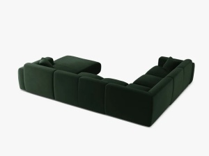 COLTAR PANORAMIC MOLINO, PE STANGA, VERDE SMARALD, 326 CM, , CU TAPITERIE DIN TEXTIL CATIFEA VELVET CASINO, MICADONI - Img 3