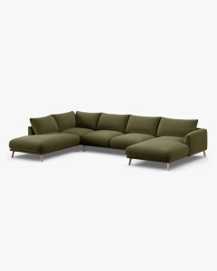 COLTAR PANORAMIC NAOMI, PE STANGA, VERDE, 235X265 CM, TAPITAT CU TAPITERIE DIN TEXTIL CATIFEA SALVADOR, MICADONI - Img 3
