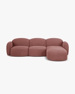COLTAR PE DREAPTA, BLAIR, 274X 95, FLAMINGO, CU TAPITERIE DIN TEXTIL CATIFEA CASINO, MICADONI