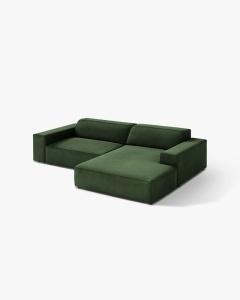 COLTAR PE DREAPTA, CU 3 LOCURI JODIE, 224X162 CM, ADANCIME SCAUN 62 CM, VERDE SMARALD,, TAPITAT CU TAPITERIE DIN TEXTIL CATIFEA VENUS, MICADONI - Img 2