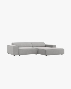 COLTAR PE DREAPTA JODIE, CU 3 LOCURI, 224X162 CM, ADANCIME SCAUN 62 CM, GRI DESCHIS, TAPITAT CU TAPITERIE DIN TEXTIL STRUCTURAT MEGAN, MICADONI - Img 2