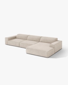 COLTAR PE DREAPTA JODIE, CU 4 LOCURI, 284X162 CM, ADANCIME SCAUN 62 CM, BEJ, TAPITAT CU TAPITERIE DIN TEXTIL STRUCTURAT LIBERTY, MICADONI - Img 2