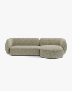 COLTAR PE DREAPTA KATE, MELANJ VERDE MUSCHI, 285X176 CM, TAPITAT CU TAPITERIE DIN TEXTIL STRUCTURAT PUENTE, MICADONI