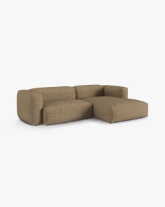 COLTAR PE DREAPTA MARTINA, 180X176 CM, ADANCIME SCAUN 90 CM, CAPPUCCINO, TAPITAT CU TAPITERIE DIN TEXTIL BOUCLE MONET, MICADONI - Img 2