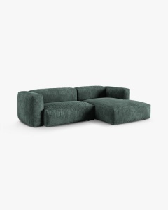 COLTAR PE DREAPTA MARTINA, 180X176 CM, ADANCIME SCAUN 90 CM, VERDE MUSCHI, TAPITAT CU TAPITERIE DIN TEXTIL CATIFEA VOGUE, MICADONI - Img 2