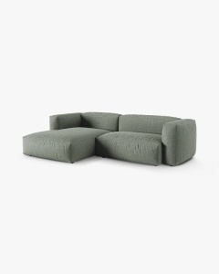 COLTAR PE DREAPTA MARTINA, 180X176 CM, ADANCIME SCAUN 90 CM, VERDE MUSCHI, TAPITAT CU TAPITERIE DIN TEXTIL STRUCTURAT BOSTON, MICADONI - Img 2