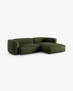 COLTAR PE DREAPTA MARTINA, 180X176 CM, ADANCIME SCAUN 90 CM, VERDE, TAPITAT CU TAPITERIE DIN TEXTIL STRUCTURAT BOSTON, MICADONI - Img 2