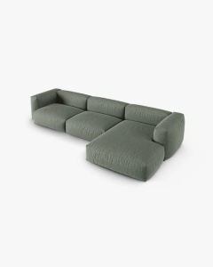 COLTAR PE DREAPTA MARTINA, 330X176 CM, ADANCIME SCAUN 90 CM, VERDE MUSCHI, TAPITAT CU TAPITERIE DIN TEXTIL STRUCTURAT BOSTON, MICADONI - Img 3