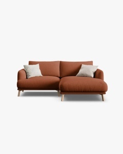 COLTAR PE DREAPTA, NAOMI, CARAMIZIU, 200X170 CM, TAPITAT CU TAPITERIE DIN TEXTIL STRUCTURAT LIBERTY, MICADONI