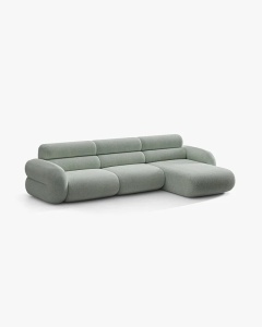 COLTAR PE DREAPTA, NEO,ALBASTRU PAL, 305X165 CM, TAPITAT CU TAPITERIE DIN TEXTIL CHENILLE SILENCIO, MICADONI - Img 2