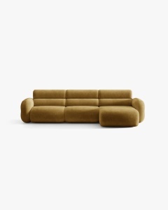 COLTAR PE DREAPTA, NEO, MUSTAR, 305X165 CM, TAPITAT CU TAPITERIE DIN TEXTIL CHENILLE GOLD, MICADONI