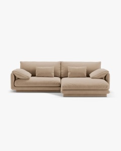 COLTAR PE DREAPTA TORINO, 250X170, BEJ MIGDALA, CU TAPITERIE DIN TEXTIL CATIFEA CASINO, MICADONI