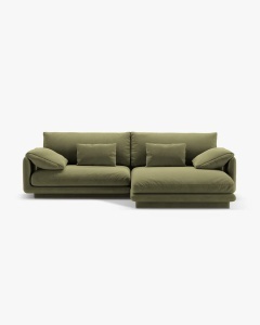 COLTAR PE DREAPTA TORINO, 250X170, VERDE DESCHIS, CU TAPITERIE DIN TEXTIL CATIFEA CASINO, MICADONI