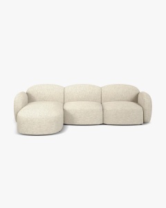 COLTAR PE STANGA, BLAIR, 274X 95, BEJ DESCHIS, CU TAPITERIE DIN TEXTIL STRUCTURAT BALTIMORE, MICADONI - Img 2