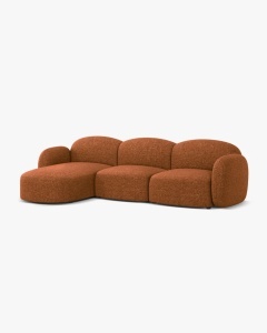 COLTAR PE STANGA, BLAIR, 274X 95, CARAMIZIU, CU TAPITERIE DIN TEXTIL CHENILLE EDEN, MICADONI