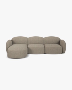 COLTAR PE STANGA, BLAIR, 274X 95, MELANJ GRI-MARO, CU TAPITERIE DIN TEXTIL STRUCTURAT BALTIMORE, MICADONI