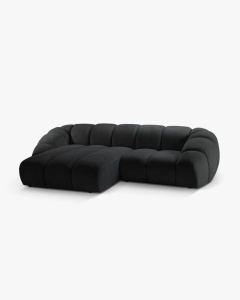 COLTAR PE STANGA DIANA, GRI ANTRACIT, 294X182 CM, TAPITAT CU TAPITERIE DIN TEXTIL STRUCTURAT BUBBLE MICADONI - Img 2