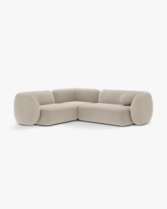 COLTAR PE STANGA, KATE, BEJ, 252X220 CM, TAPITAT CU TAPITERIE DIN TEXTIL CATIFEA SALVADOR, MICADONI