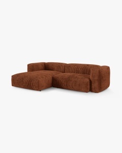 COLTAR PE STANGA MARTINA, 180X176 CM, ADANCIME SCAUN 90 CM, CARAMIZIU, TAPITAT CU TAPITERIE DIN TEXTIL CORDOI TILIA, MICADONI - Img 2