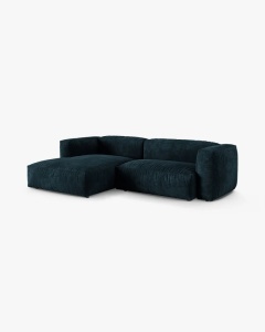 COLTAR PE STANGA MARTINA, 180X176 CM, ADANCIME SCAUN 90 CM, LBASTRU INCHIS, TAPITAT CU TAPITERIE DIN TEXTIL CATIFEA VOGUE, MICADONI - Img 2