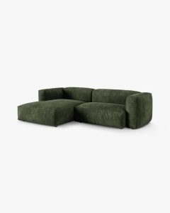 COLTAR PE STANGA MARTINA, 180X176 CM, ADANCIME SCAUN 90 CM, VERDE, TAPITAT CU TAPITERIE DIN TEXTIL CATIFEA VOGUE, MICADONI - Img 2