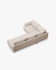 COLTAR PE STANGA, NAOMI, BEJ, 280X195 CM, TAPITAT CU TAPITERIE DIN TEXTIL STRUCTURAT LIBERTY, MICADONI - Img 2
