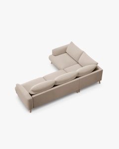 COLTAR PE STANGA, NAOMI, BEJ, 280X195 CM, TAPITAT CU TAPITERIE DIN TEXTIL CATIFEA SALVADOR, MICADONI - Img 2