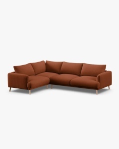 COLTAR PE STANGA, NAOMI, CARAMIZIU, 280X195 CM, TAPITAT CU TAPITERIE DIN TEXTIL STRUCTURAT LIBERTY, MICADONI - Img 3