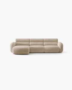 COLTAR PE STANGA, NEO, BEJ INCHIS, 305X165 CM, TAPITAT CU TAPITERIE DIN TEXTIL CHENILLE GOLD, MICADONI