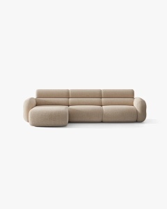 COLTAR PE STANGA, NEO, NISIPIU, 305X165 CM, TAPITAT CU TAPITERIE DIN TEXTIL CHENILLE SILENCIO, MICADONI