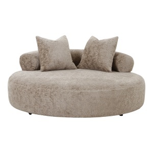 COLTAR ROTUND DAYBED CU 2 PERINI, DIN LEMN SI TEXTIL, CULOARE BEJ, HOUSE NORDIC - Img 3