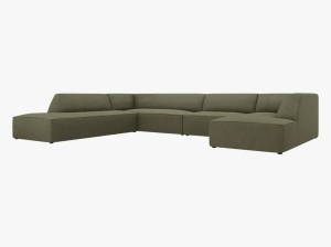 COLTAR RUBY, CU 7 LOCURI, PE STANGA, VERDE, CU TAPITERIE DIN CATIFEA REIATA MATA, MICADONI - Img 3