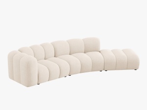 COLTAR SEMIROTUND LUPIN, DREAPTA, 5 LOCURI, 335 CM, BEJ DESCHIS 23, TAPITERIE CHENILLE, DESIGN DEOSEBIT - Img 3