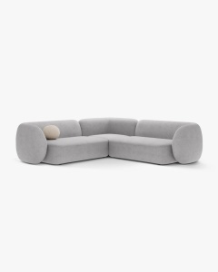 COLTAR SIMETRIC KATE, GRI DESCHIS, 252X252 CM, TAPITAT CU TAPITERIE DIN TEXTIL BOUCLE BALLO, MICADONI