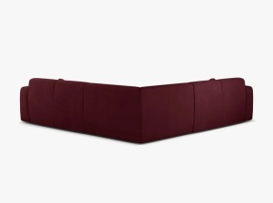 COLTAR SIMETRIC MOLINO, 252 CM, BORDO, CU TAPITERIE DIN TEXTIL CHENILLE REBEL, MICADONI - Img 3
