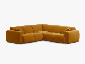 COLTAR SIMETRIC MOLINO, 252 CM, GALBEN, CU TAPITERIE DIN TEXTIL CATIFEA VELVET CASINO, MICADONI