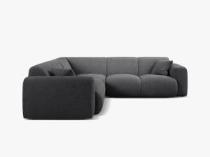 COLTAR SIMETRIC MOLINO, 252 CM, GRI INCHIS, CU TAPITERIE DIN TEXTIL BOUCLE BALOO, MICADONI - Img 2